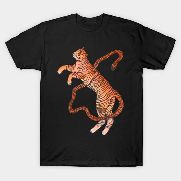 Orange Chinese beautiful tiger T-Shirt by deadblackpony